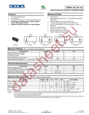 BAS40-05-7 datasheet  